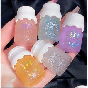 Lip Gloss Cute Milk Jar Plumper Oil Moisturizing Lipstick Glitter Lipgloss Long Lasting Makeup Drop Delivery Health Beauty Lips Dhjzt