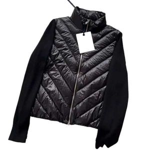 고품질 지퍼 재킷 캐주얼 웨어러블 패치 워크 슬리브 디자인 패션 겨울 스키니 코트 따뜻한 바람막이 여자 재킷 1WNQW