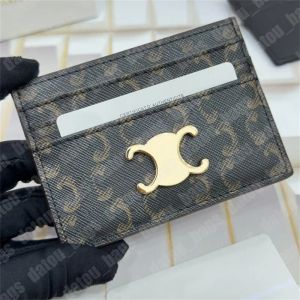 Posiadacz karty projektanta Triomphe skórzany posiadaczy karty mężczyźni kobiety mody mini portfele z kwadratową monety kieszeń mikro torebka zwykłe posiadacze kart kredytowych G231241D