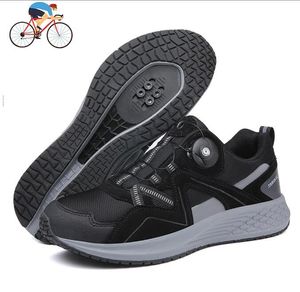 New Men's Genuine Leather Hiking Shoes Men's Mountain Shoes Bicycle Sports Shoes Anti slip MTB Shoes