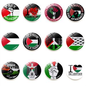 12 datorer Palestine Flag Kylskåp Magnet Klistermärke Crystal Glass Magnetic Sticker Flexibel Magnet Sticker för lastbilsbil Kylskåp Whiteboard