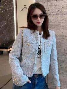 Womens Jackets Zoki French Sweet Women Tweed Jacket Elegant Buttons Faux Wool High Quality Coat Fashion Long Sleeve Casual Female Outwear 231204