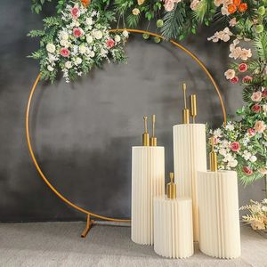 Other Event Party Supplies Metal Balloon Arch Support Kit Outdoor Wedding Iron Circle Backdrop Decoration Birthday DIY Decor Artificial Flower 231205