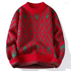 Erkek Sweaters Sonbahar ve Kış Moda Trendi Ekose Külot Rahat Gevşek Konforlu Kalın Sıcak Büyük Boyu Kazak M-3XL