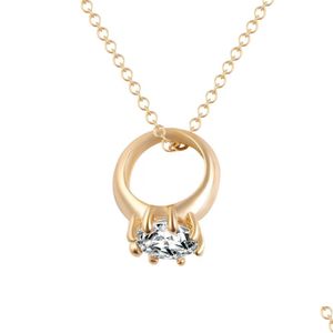 Pendant Necklaces Gold Necklaces 18K Stellux Austrian Crystals Paved Pendant Necklace Drop Delivery Jewelry Necklaces Pendants Dhehd