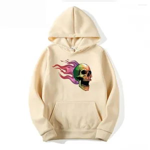 Erkek Hoodies Moda Hoodie Kadın Günlük Sıradan Pullover İlkbahar ve Sonbahar Gevşek Sweatshirt Baskılı Kafatası Düz ​​Renk Giysileri