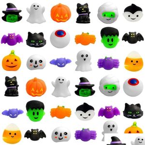 Party Favor Mini Squishy Toys Mochi Squishies Halloween Kawaii Animal Pattern Relief Squeeze Toy For Kids Birthday Presents Drop Delive Dhwhw