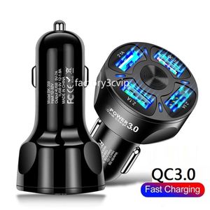 35W 7A Fast Quick Cell Phone Car Chargers QC3.0 4 USb 3 Ports Vehicle Car Charger Power Adapter For Iphone 7 8 11 12 13 14 15 Samsung s10 s20 F1 Tablet PC Mp3