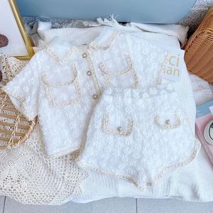 Clothing Sets Summer Little Girls Children Set White Two 2 Piece Top Shorts Baby Clothes Kids Birthday Outfits For Women