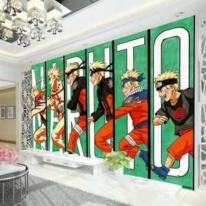 Naruto tapet japansk anime 3d vägg väggmålning barn pojkar sovrum tv bakgrund anpassad tecknad tapet vardagsrum stora vägg310a