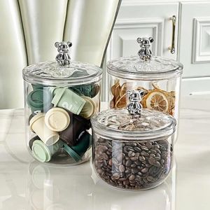 Storage Bottles Sealed Jar Capacity With Bear Handle Airtight Lid For Dry Goods Seasonings Multi-functional Container Grains Tea