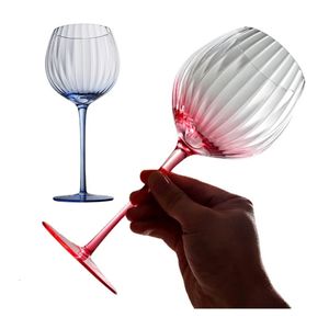 Wine Glasses Style Fashion 500550ml Ribbed Vein Goblet Big Belly Red Wine Burgundy Cup Art Home Restaurant Drinkware Gift 231205