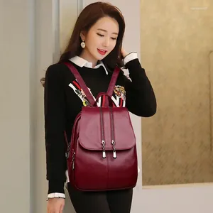Школьные сумки, женские кожаные рюкзаки, женские роскошные высокого качества для девочек-подростков, модные плечевые сумки