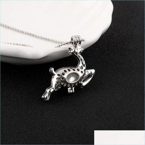 Pendant Necklaces Cage Necklace Love Wish Without Pearl Charms Hollow Locket Drop Delivery Jewelry Pendants Dh7Ld