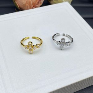 Designer-Celins-Ring New Pearl Triomphes Eröffnung 18 Karat Gold Band 1.1 mit originellem Modeschmuck für Frauen Weihnachtsgeschenk