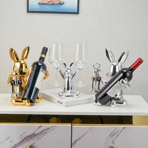 Christmas Decorations Luxury and High end Wine Cabinet Rabbit Red Rack Hallway Home Decoration Housewarming Gifts 231205