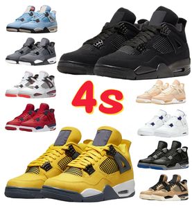 jumpman 4 black cat 4s basketball shoes jumpman 4 Oil Green 4s University Blue Milttary Canvas Bred White Oreo Cement Pine Green Red Women Sports designer sneakers