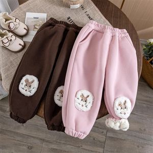 Trousers Winter Girls Pants Plus Velvet Trousers for Kids Thicken Children Joggers Children Leggings Girls Sport Pants Warm Baby Clothing 231204