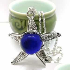 Pendant Necklaces Mood Necklaces Star Pendant Necklace Temperature Control Color Change Stainless Steel Chain Jewelry Drop Delivery Je Dhrkg