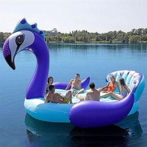 Big Swimming Pool Fits Six People 530cm Giant Peacock Flamingo Unicorn Inflatable Boat Pool Float Air Mattress Swimming Ring Party272w