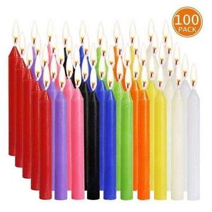 100piece Taper Candles غير معقولة ألوان متنوعة الشموع الصغيرة لالتقاط الطقوس تعويذات الشمع Play Play Supplies More H122397