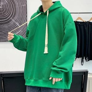 Men's Hoodies Quality Spring Autumn Solid Color Hooded Pullover Coat Casual Loose Sports Outwear Sweatshirts Youth Tops Clothing