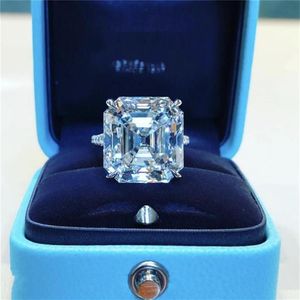 Original 925 Silver Square Ring Asscher Cut Creat