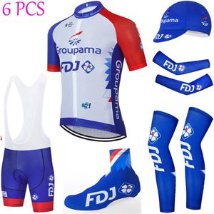 풀 세트 팀 새로운 FDJ 사이클링 저지 20D 자전거 반바지 Sportswea Ropa Ciclismo 여름 Quick Dry Pro Bicycling Maillot Bottoms Wear268Z