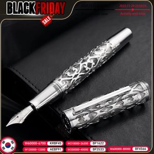 هدايا نافورة أقلام هونغديان D1 Piston Fountain Pen 0.38 EF NIB Resins Hollow Hollow حبر الحبر القلم.