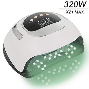 ネイルドライヤードライヤーマシン320W SUNX21MAXランプ乾燥硬化爪爪のワニス72PCSビーズUV LED 231204