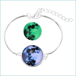 Braccialetti con ciondoli Gioielli con bracciale in cristallo Glow In The Series Planet Glass Cabochon Drop Delivery Dhqxo