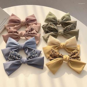 Hårtillbehör 1 PCS Fashion Fabric Bowknot Hårnål för Women Girl Clips Korean Handgjorda huvuddränder Vuxen söt kvinna