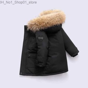 Down Coat OLEKID 2023 Winter Down Jacket For Boys Real Raccoon Fur Thick Warm Baby Boys Outerwear Coat 2-12 Years Kids Teenage Boys Parka Q231205