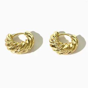 Hoop Earrings Peri'sbox Chic Gold Plated Chunky Twist Tiny For Women Minimalist Bold Briaded Croissant Huggie Earring Stackable