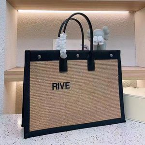 Rive gauche strand stor tygväska kvinnor handväska lyx mode shopping handväskor topp linne stora väskor reser satchel plånbok designertotes shopping väska handväskor