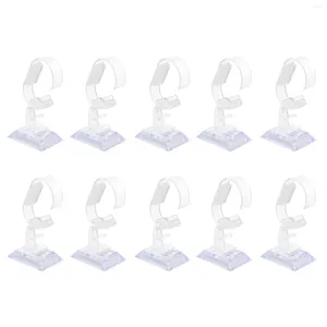 Jewelry Pouches 10 Pcs Clear Acrylic Display Case Watch Stand Bracelet Holder Type Rack Organizer Holders