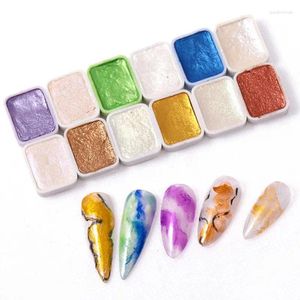 Nail Glitter Solid Glam Paint Watercolor Ink Blooming Flower Art Pigment Shimmer Auroras Draw Powder Decor Sequins
