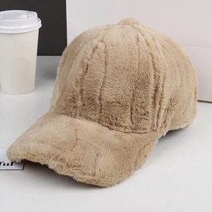 Ball Caps Sun Protection Cap Peaked Women's Wide Brim Fluffy Baseball With Uv-proof Thick Plush For Outdoor