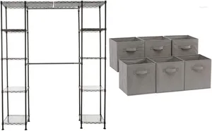 Расширяемый металлический подвесной органайзер для хранения одежды, шкаф с полками, 14–63 дюйма X 58–72 дюйма, бронзовый складной F S