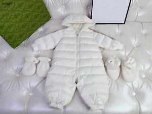 Brand toddler jumpsuits hooded newborn baby clothes Size 73-100 Winter warmth infant bodysuit and glove socks Nov25