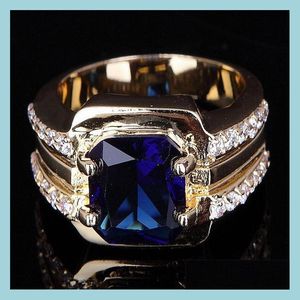 Solitaire Ring Pretty Gemstone Square For Women Birthday Stone Wedings Drop Delivery Jewelry Ring Dhoo9