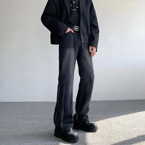 Jeans da uomo tinti in cravatta neri moda uomo retrò dritto streetwear coreano pantaloni larghi vintage da uomo larghi M-2XL