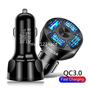 35W 7A Fast Quick Cell Phone Car Chargers QC3.0 4 USb 3 Ports Vehicle Car Charger Power Adapter For Iphone 7 8 11 12 13 14 15 Samsung s10 s20 M1 Tablet PC Mp3