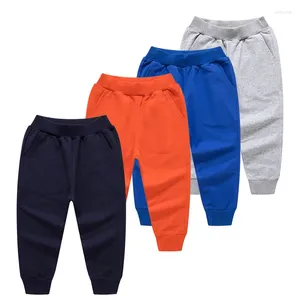 Byxor Korea Försäljning Bomullsbyxor för 2-10 år Solid Boys Girls Casual Sport Jogging Enfant Garcon Children Children