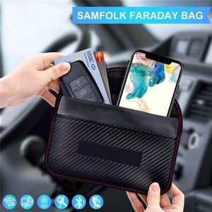 Premium Faraday Box Car Key Case Cage FOB Bag Keyless RFID Lock Strålningsskydd Mobiltelefon STORGAR224R