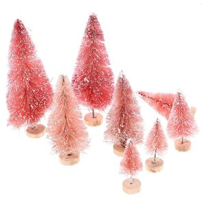 Juldekorationer dekorativt skrivbord Xmas Trees Landscaping Mini Tree Scene Layout Decors Party Decoration