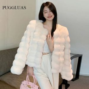 女性の毛皮のフェイクファーマントーen fausse fourure femme mode coreenne cardigan combine en plumes chaudes manteau d'Exterieur Court Pour Femme 231205