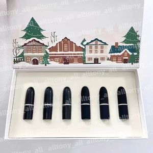 Set di rossetti di marca Set di labbra bullet classico Set regalo di rossetti opachi di Natale 6 pezzi/set
