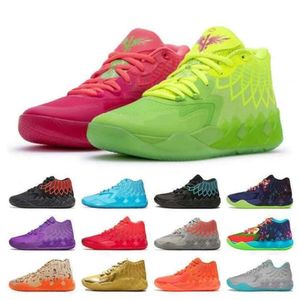 Lamelo Ball MB 01 Tênis de basquete Rick Vermelho Verde e Morty Galaxy Roxo Azul Cinza Preto Rainha Buzz City Melo Sports Shoe Trainner Sneakers Amarelo Top Quailty3.5-13