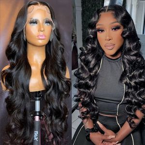 Synthetic Wigs 30 inch lace front human hair wig highdefinition Brazilian 13x4 suitable for black female body wave 4x4 adhesive free pre shedding closed 231205